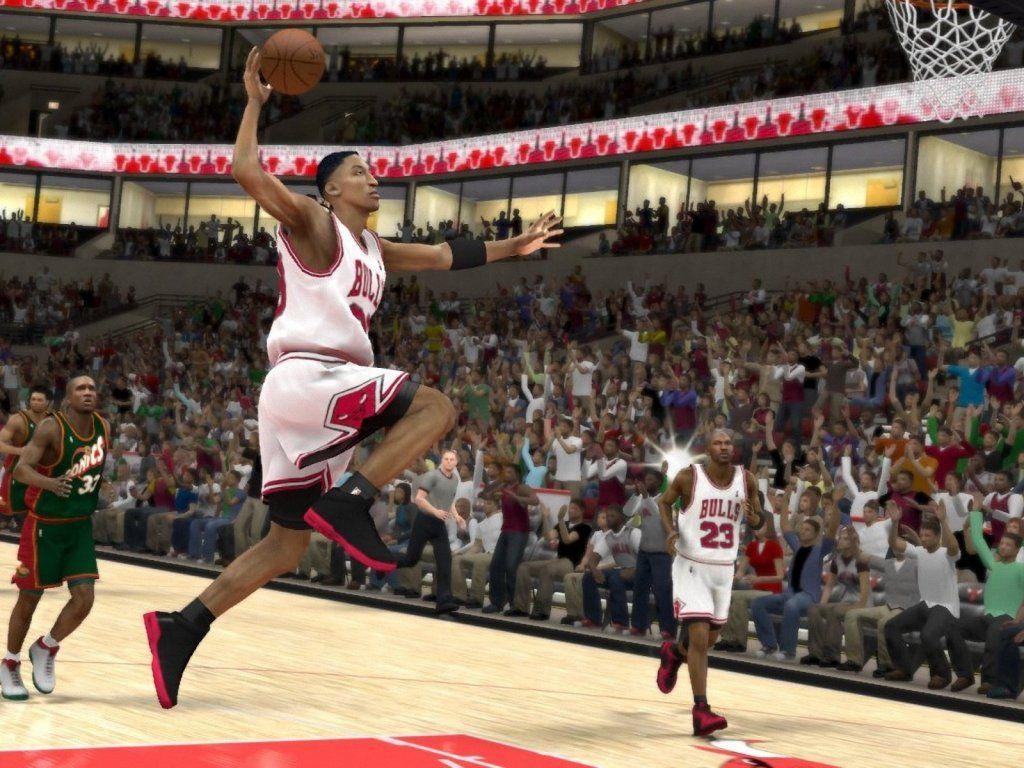 1024x768 Free download NBA 2K12 Scottie Pippen dunk 1024x768 Wallpaper