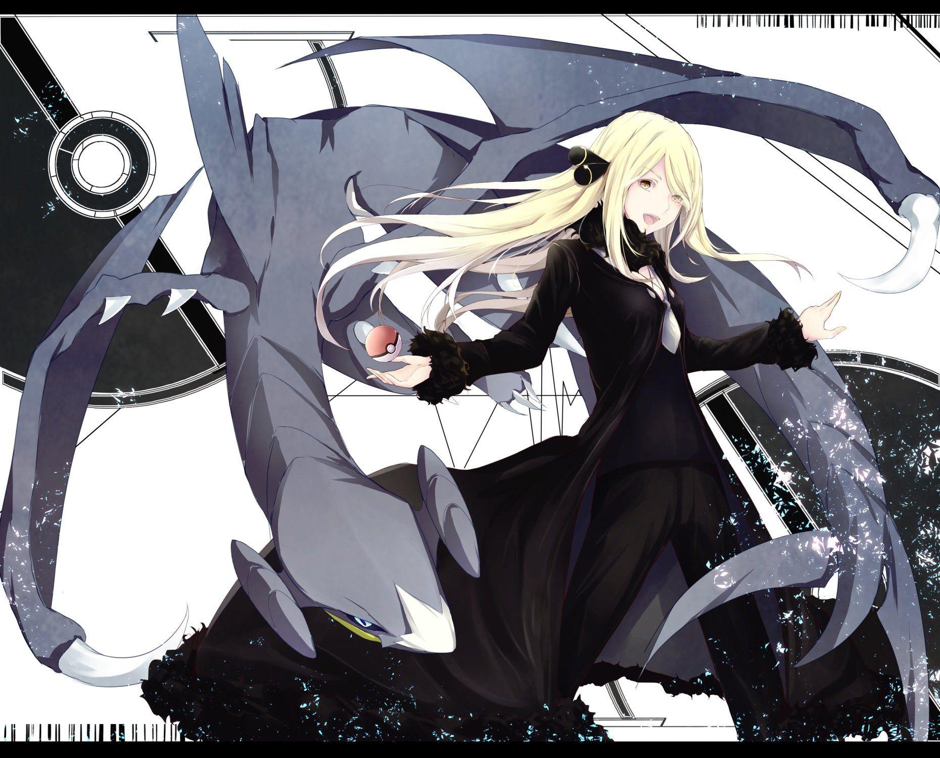 1860x1500 Garchomp marumoru pokemon shirona wallpaperx1500