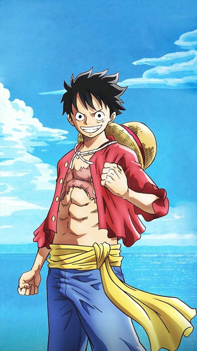 800x1422 Monkey D Luffy, clouds, king, monkey d, one, piece, pirat, pirate, sea, HD phone wallpaper