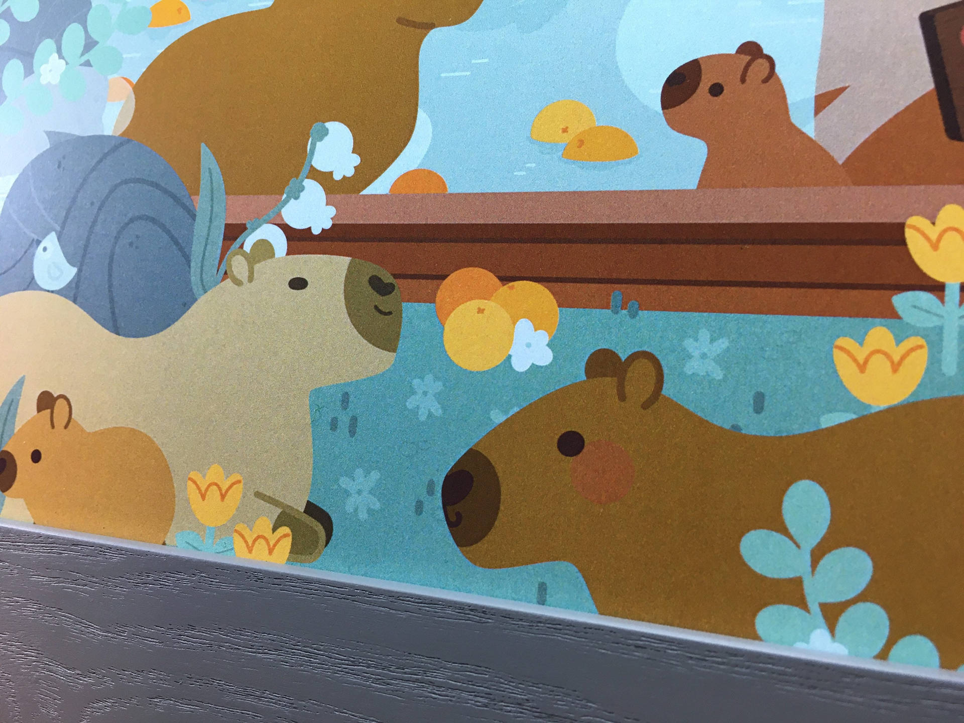1920x1440 Download Cute Capybara Art Print Wallpaper
