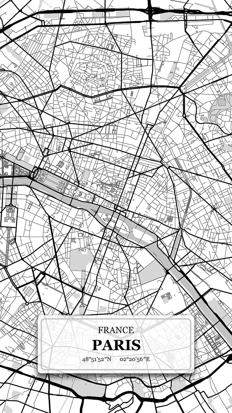 800x1422 HD paris map wallpaper