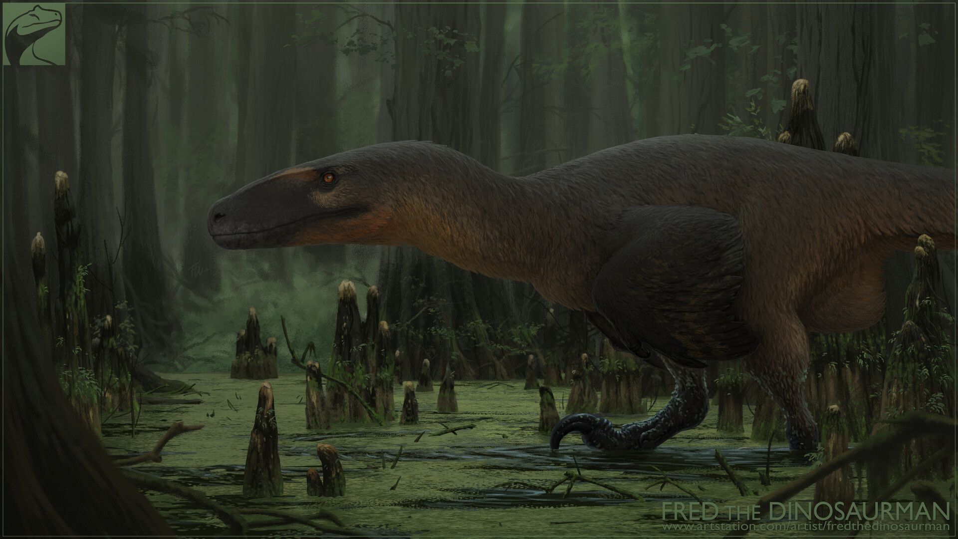 1920x1080 Paleoart: Deinonychus