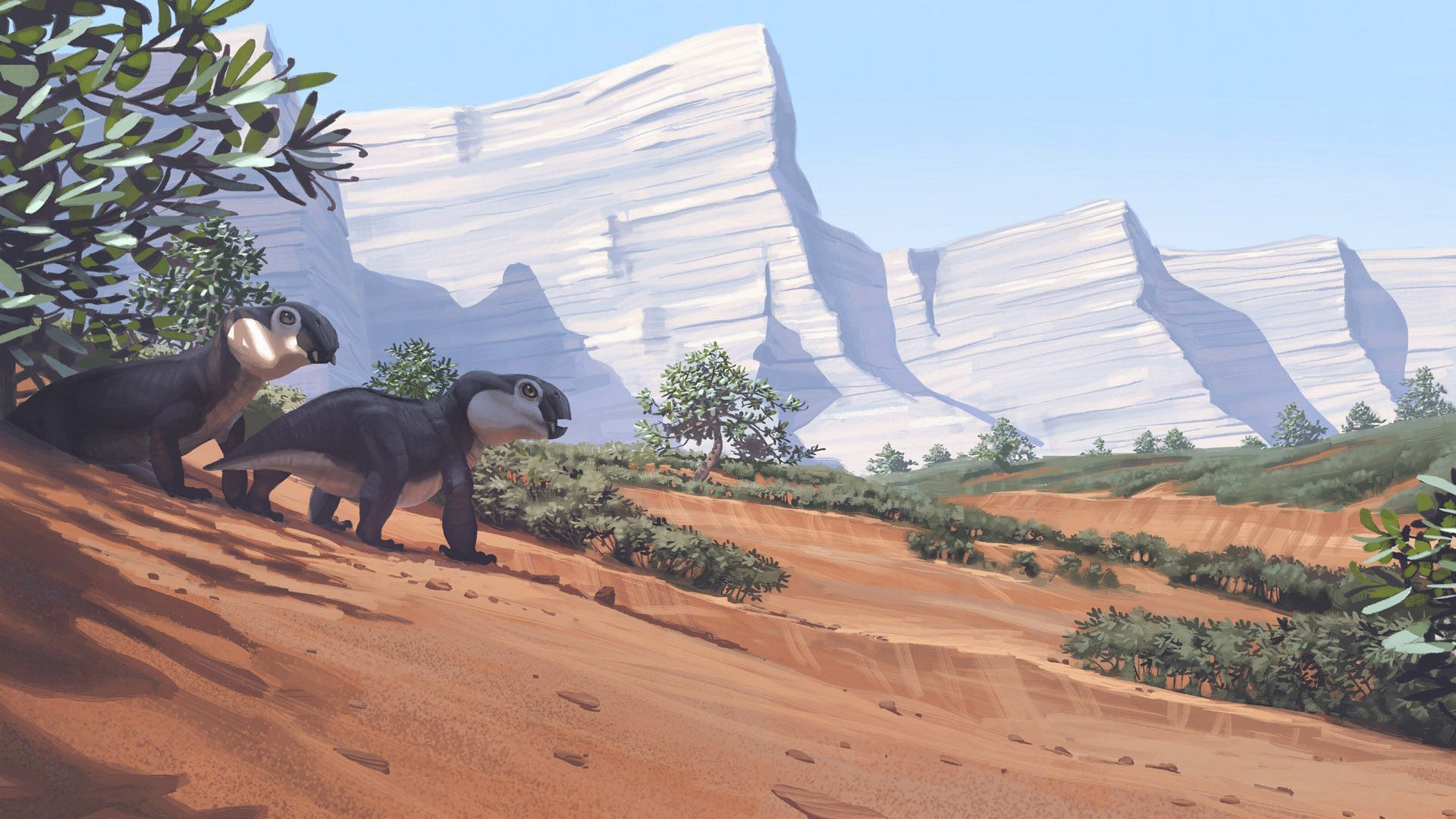 1920x1080 HD Dinosaur Adventure: Ancient Animal Landscape by Simon Stålenhag