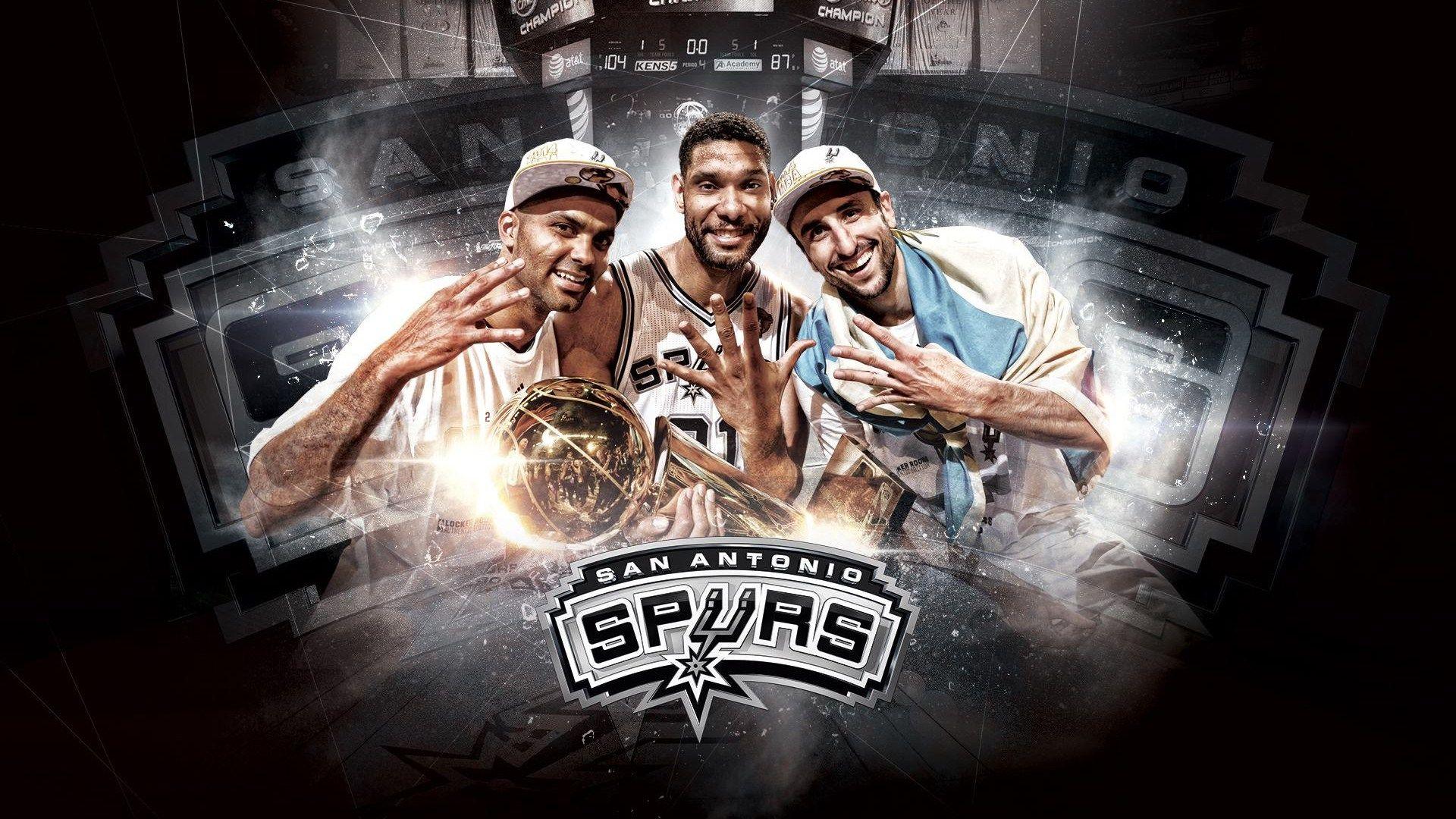 1920x1080 Manu Ginobili, San Antonio Spurs, Tim Duncan, Tony Parker, Trophy