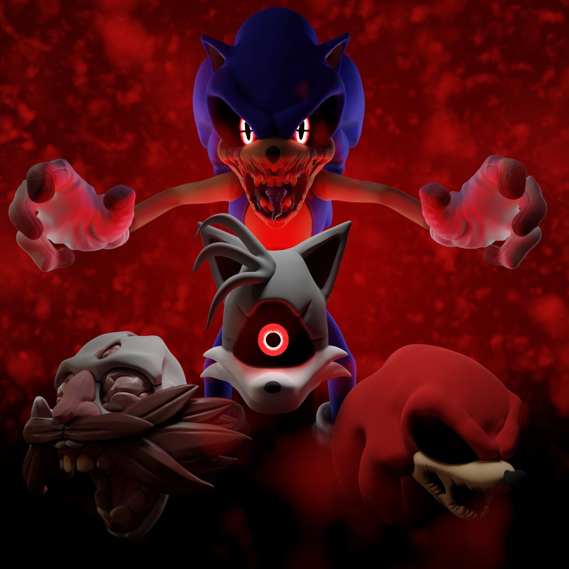 1920x1920 Sonic.exe and his friends art