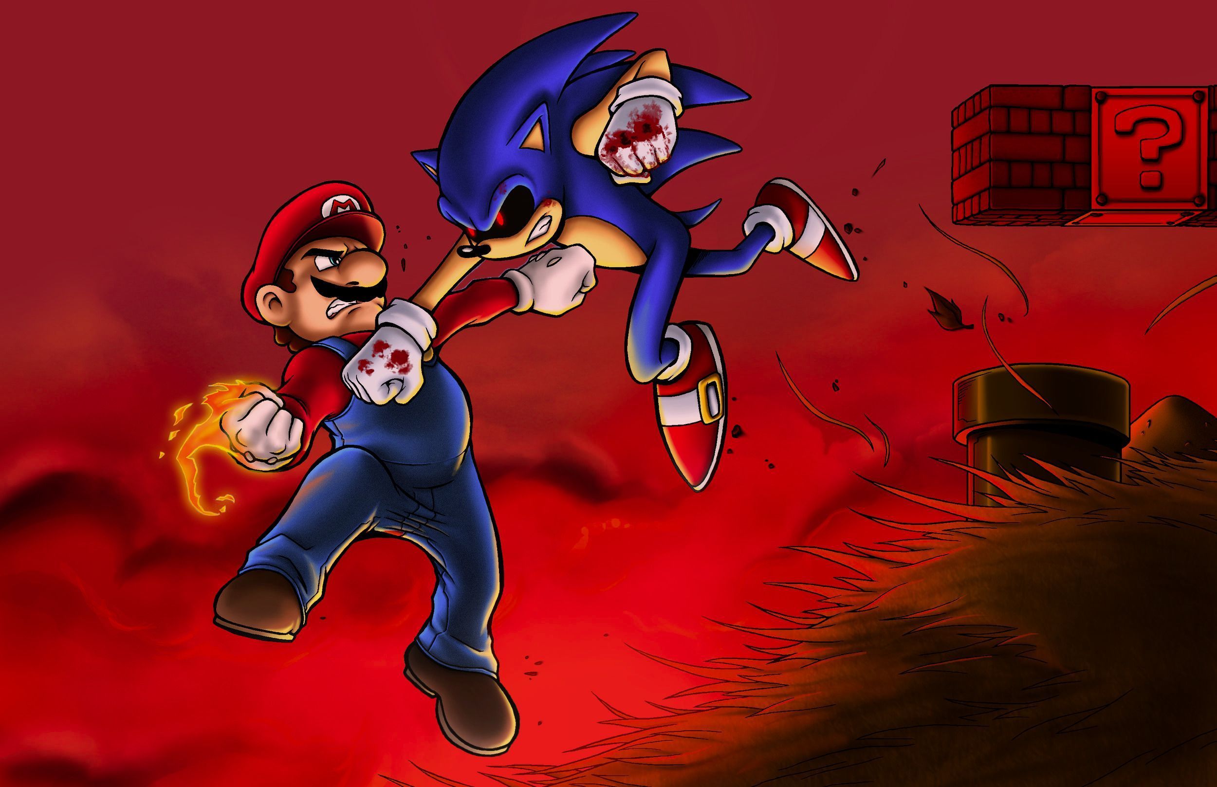 2500x1617 Mario vs. SONIC.EXE Image Games Database