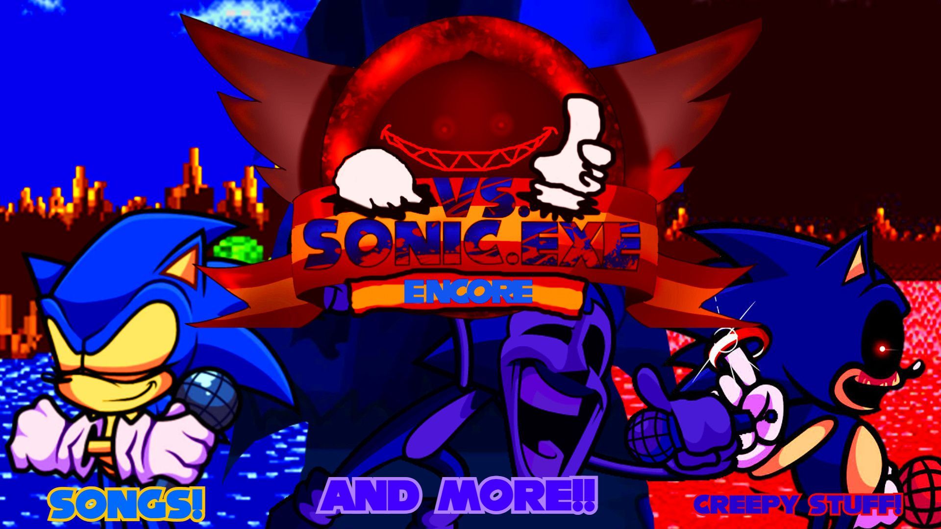 1920x1080 VS. Sonic.EXE ENCORE Psych Engine Port! Mod for Friday Night Funkin'