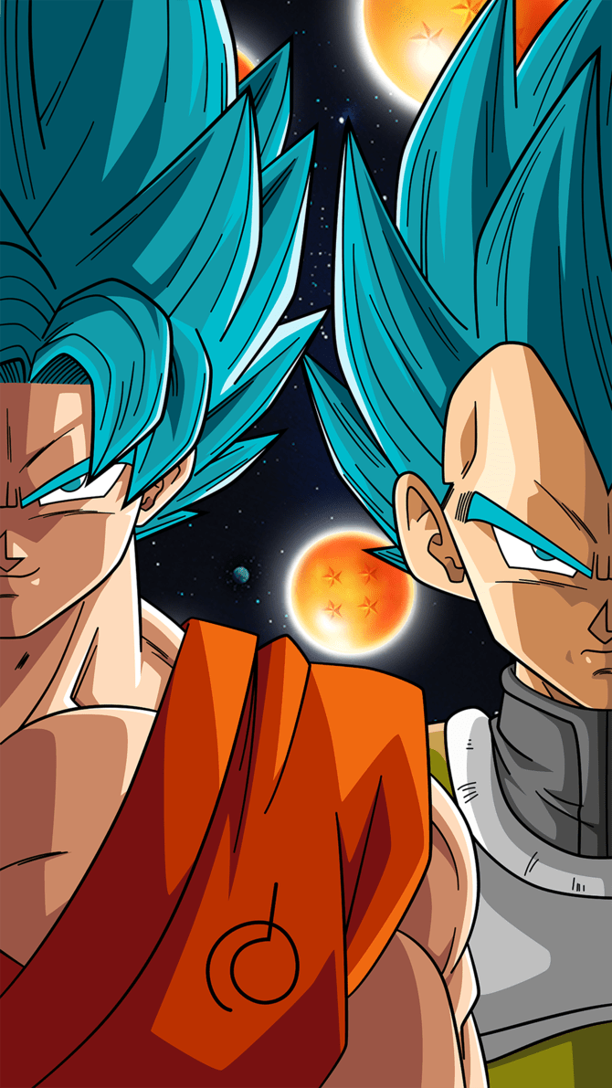 670x1191 SSB Goku and Vegeta Phone Wallpaper .