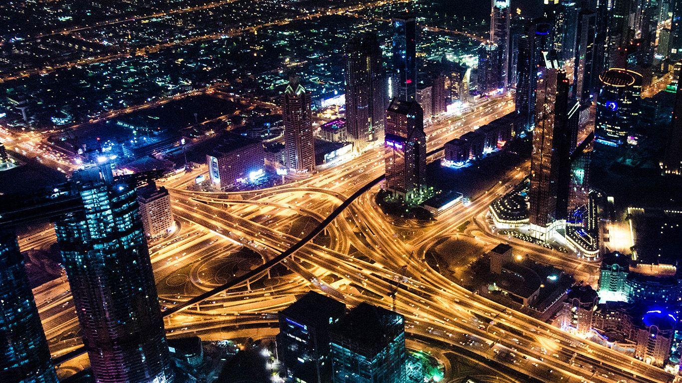 1366x768 wallpaper for desktop, laptop. city light night dark color