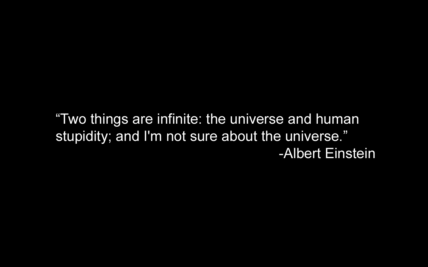 1440x900 minimalistic text quotes Albert Einstein black background