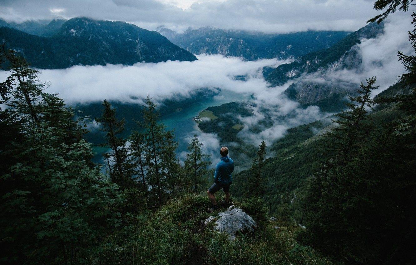 1332x850 Wallpaper the sky, landscape, mountains, nature, people, Clouds, Mountains, Background, Travel Wallpaper image for desktop, section пейзажи