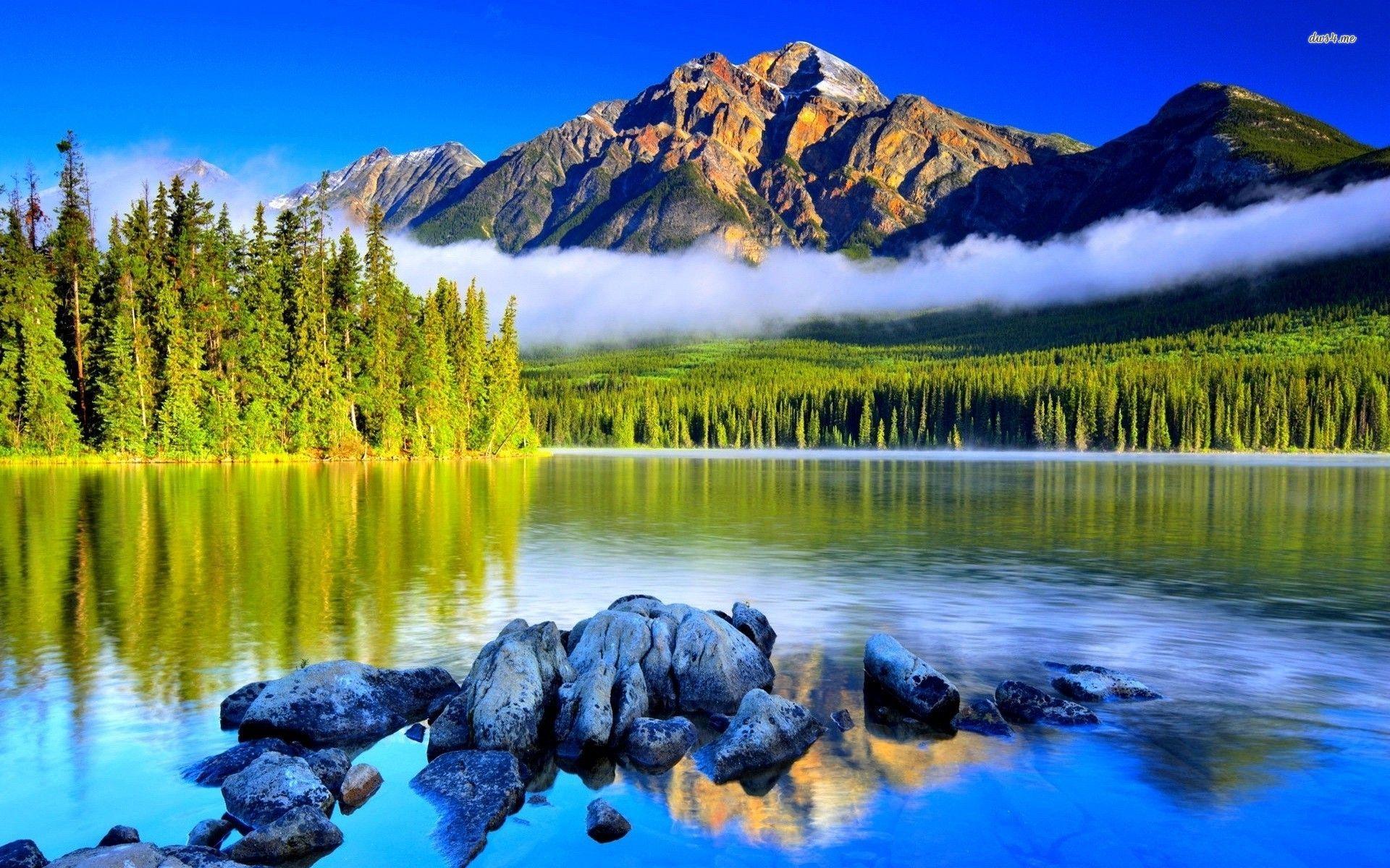 1920x1200 beautiful mountain lake HD free wallappers for desktop