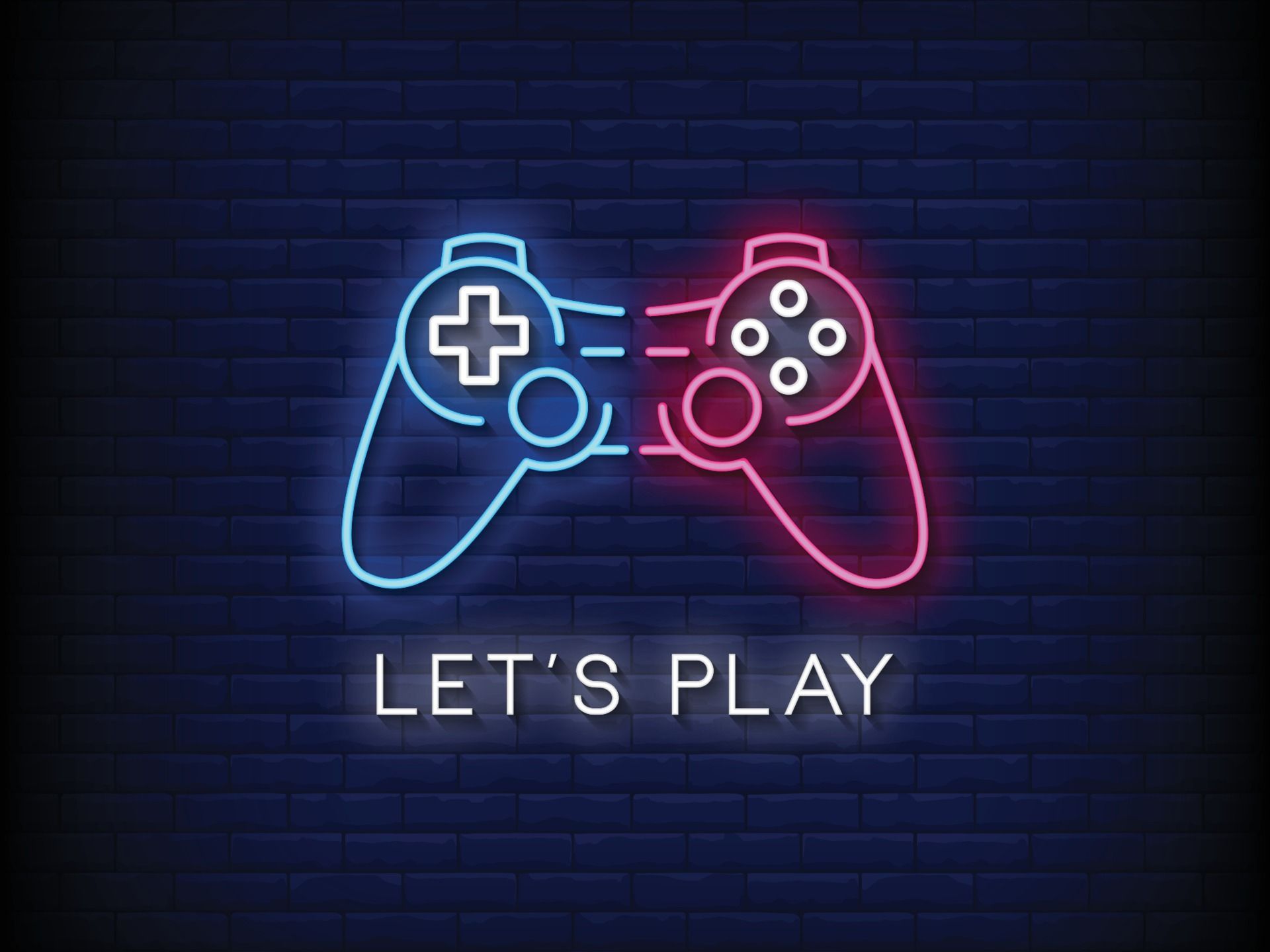 1920x1440 HD Neon Gamer Wallpaper: Let's Play the Ultimate Video Game
