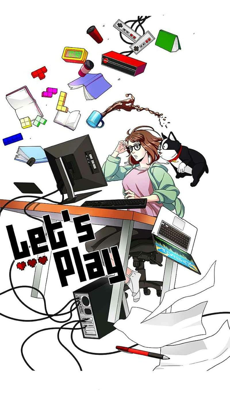 800x1422 Lets play, anime, dog, gamers, girl, HD phone wallpaper