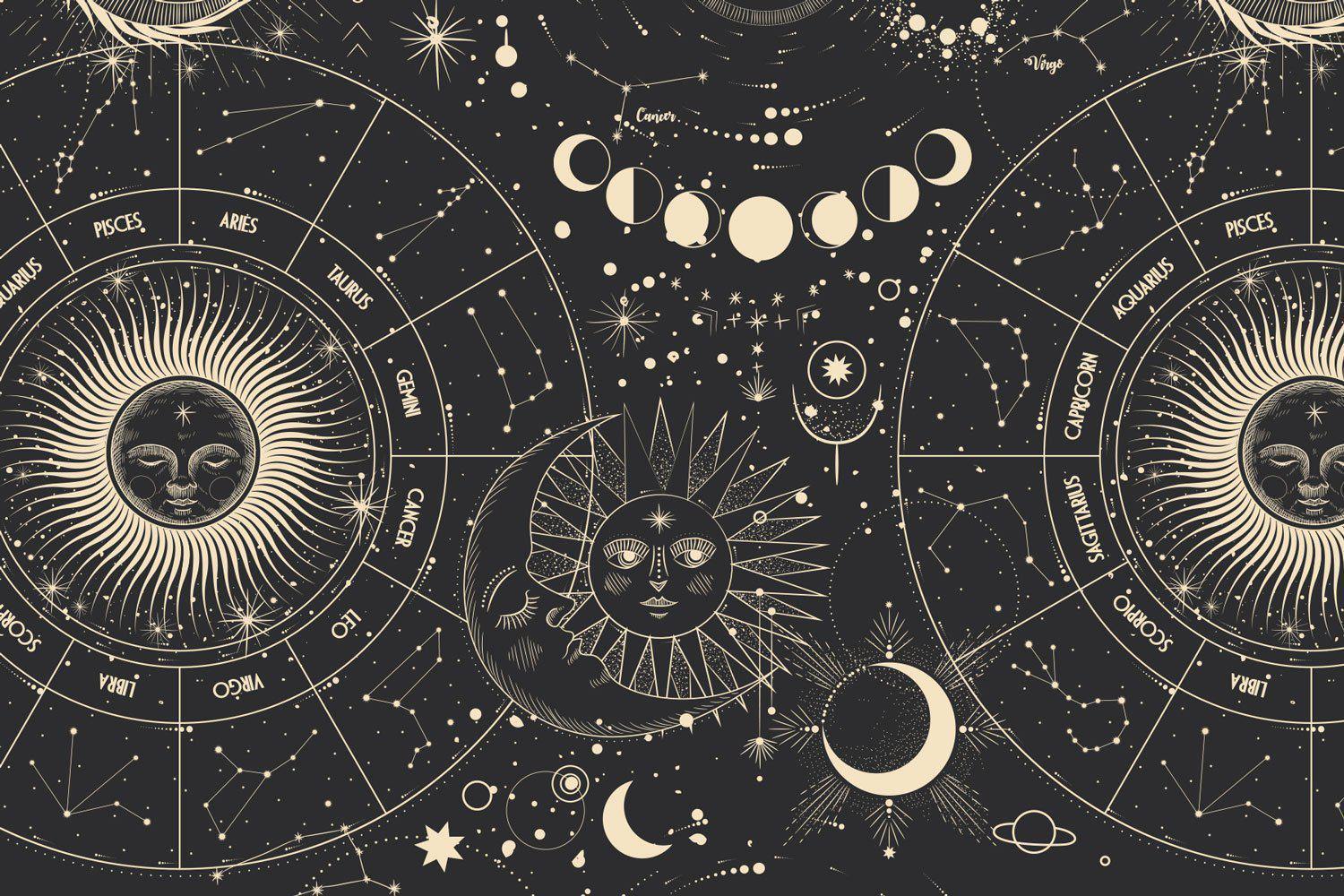 1500x1000 Dark Moon Phases Wall Mural