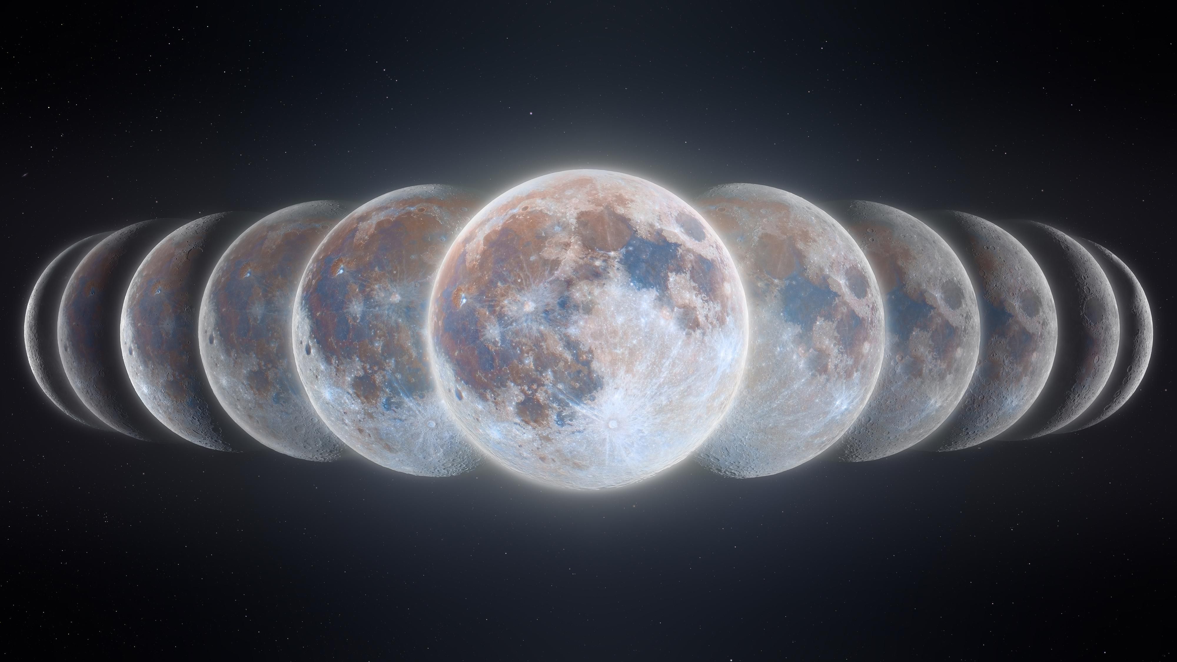 4000x2250 Here's a 4k desktop wallpaper of my latest lunar phases composite. Hopefully this will teach Mark to love the moon again