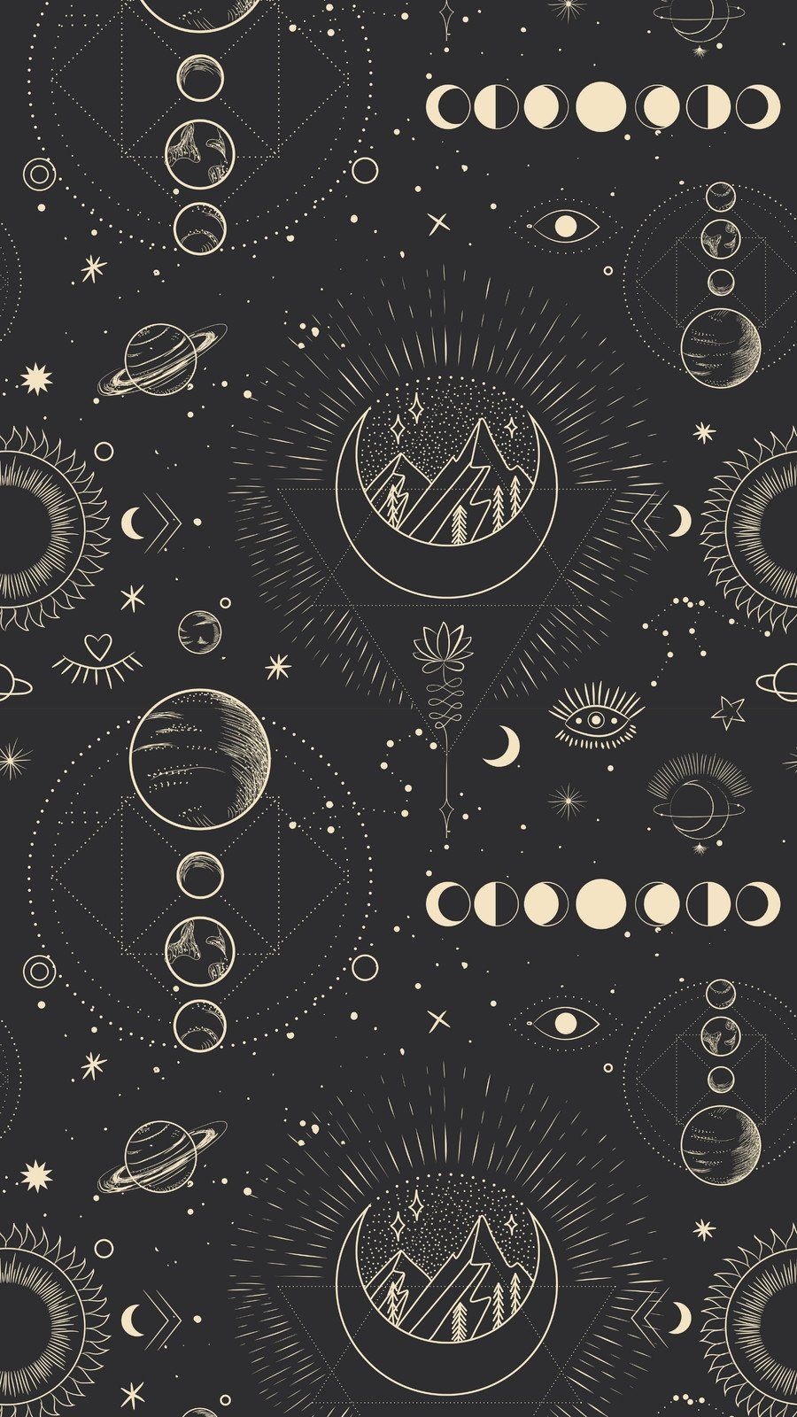 900x1600 Minimalist Moon Phases Wallpaper