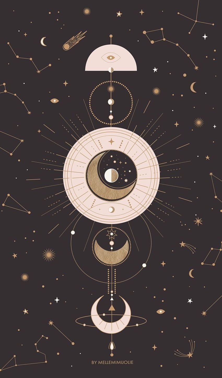 850x1445 Moon phase + constellation art. Constellation art, Art, Moon art HD phone wallpaper