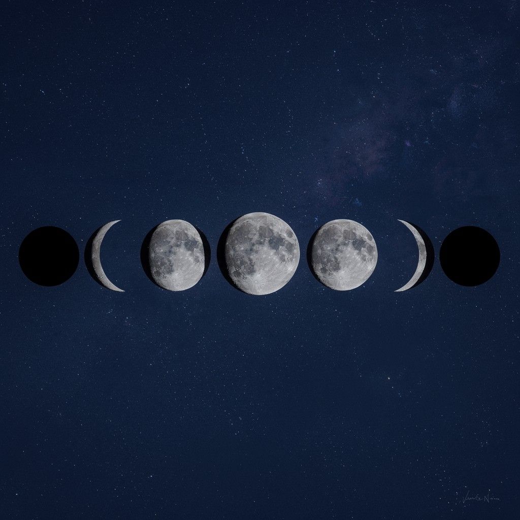1024x1024 Free Sequential Moon Phases Image, Phases, Celestial