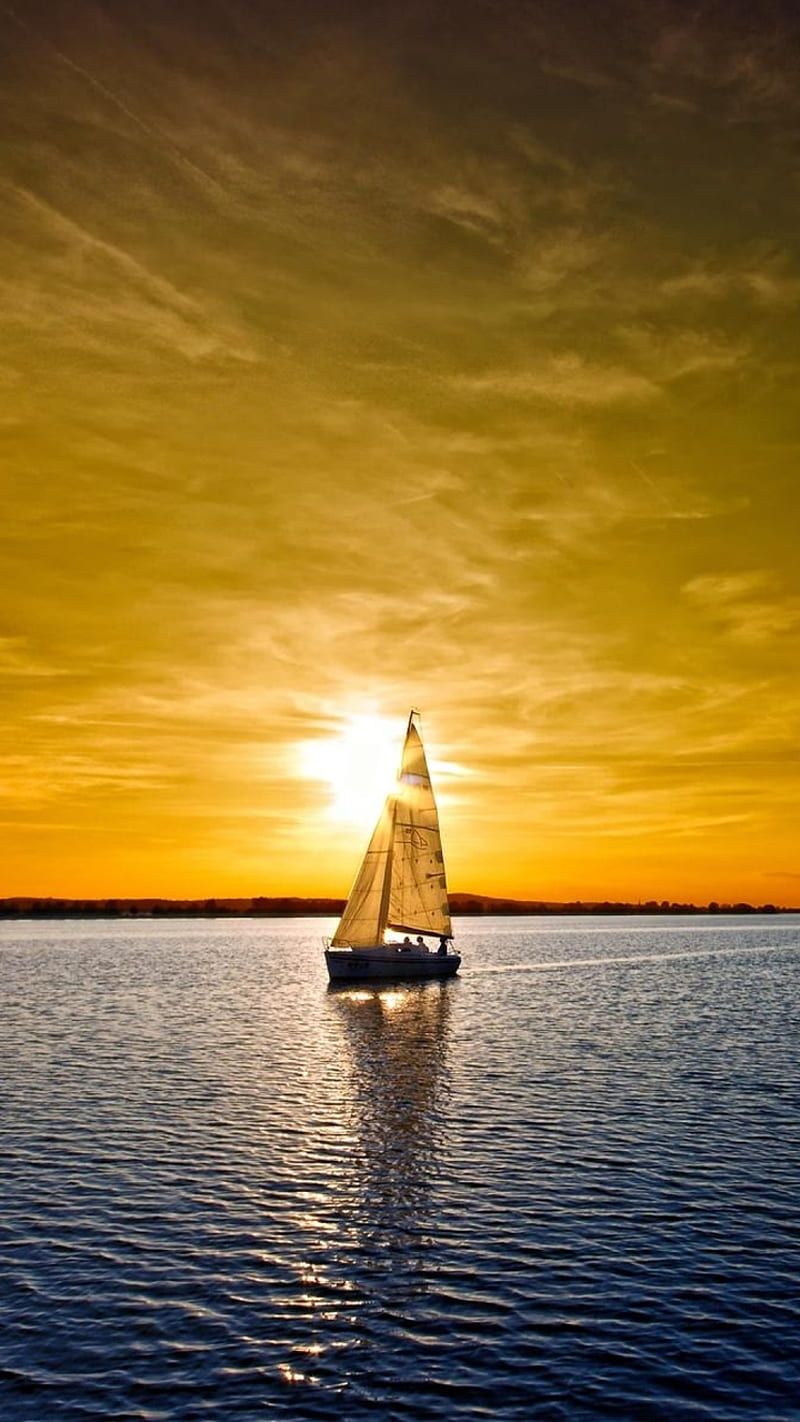 800x1422 Sailing Boat Sunset, Landscape, Sunset, HD Phone Wallpaper