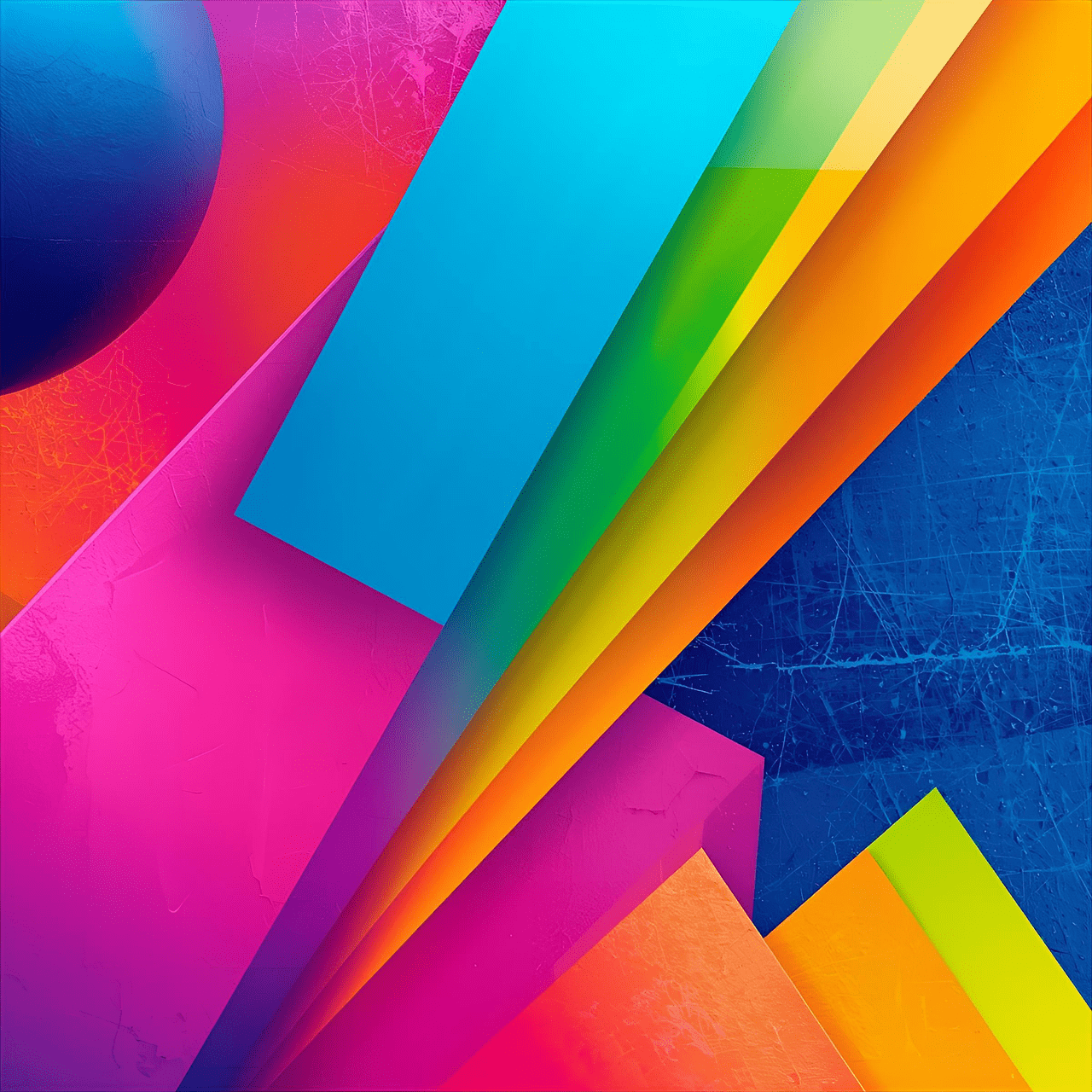 1280x1280 Download Colorful Abstract Wallpaper Vibrant Digital Art Abstract Background. Royalty Free Stock Illustration Image