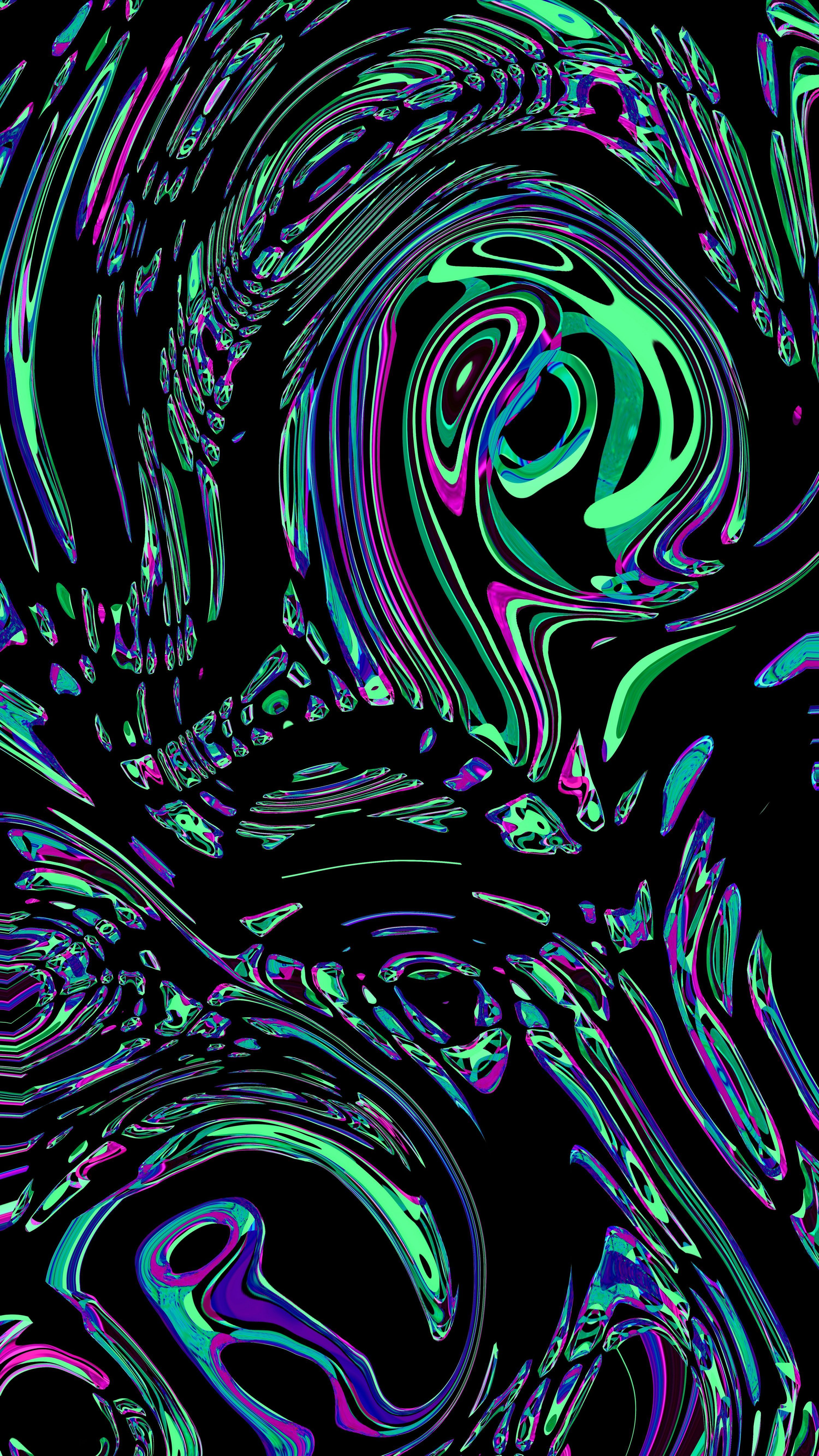 3000x5333 Abstract swirl of vibrant colors on black. photo