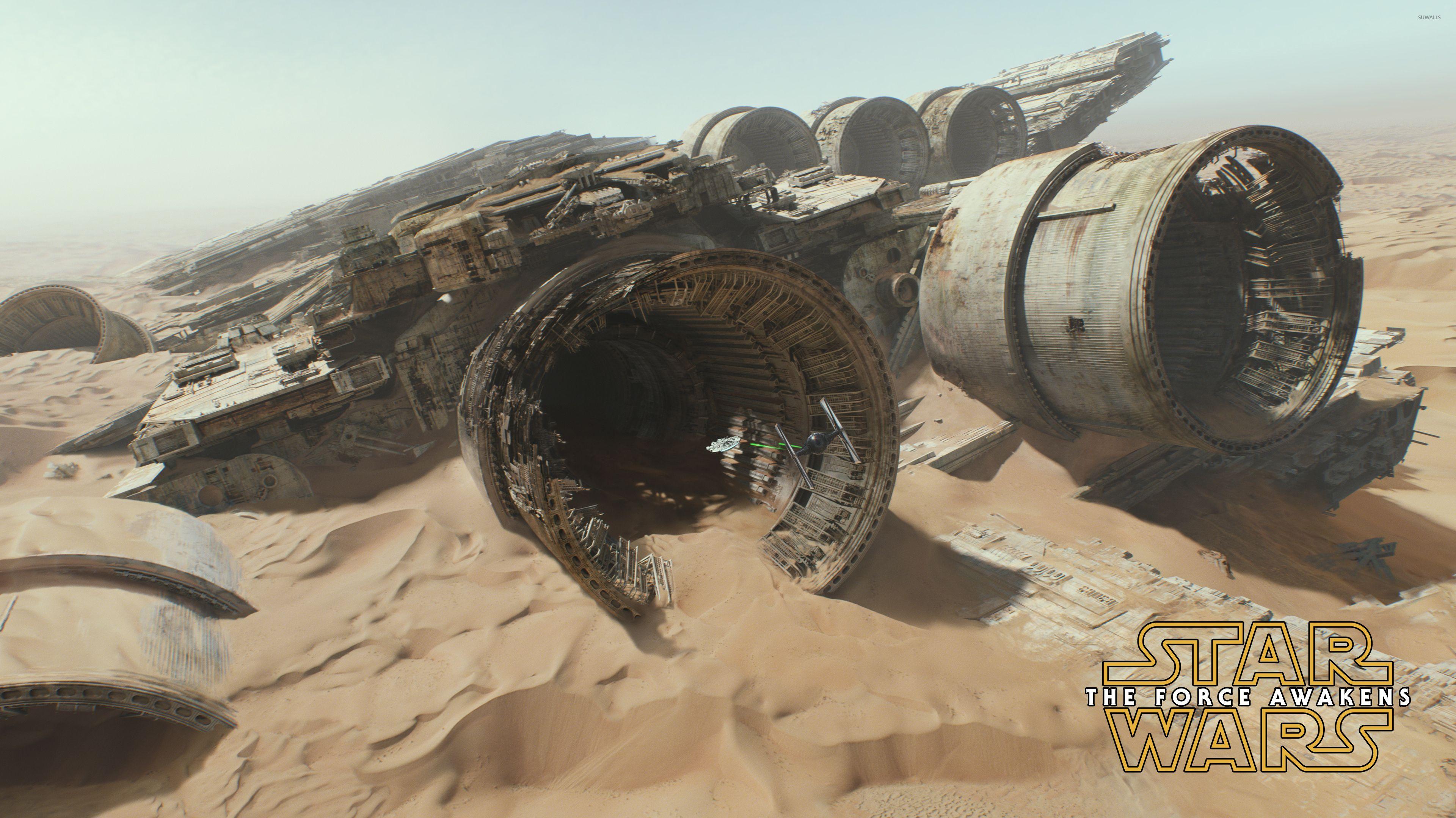 3840x2160 Millennium Falcon in Star Wars: The Force Awakens wallpaper wallpaper