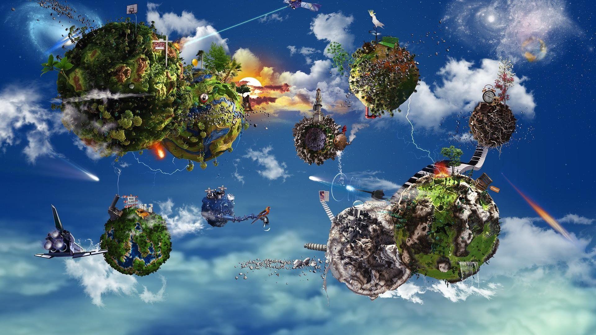 1920x1080 Floating Island Wallpaper