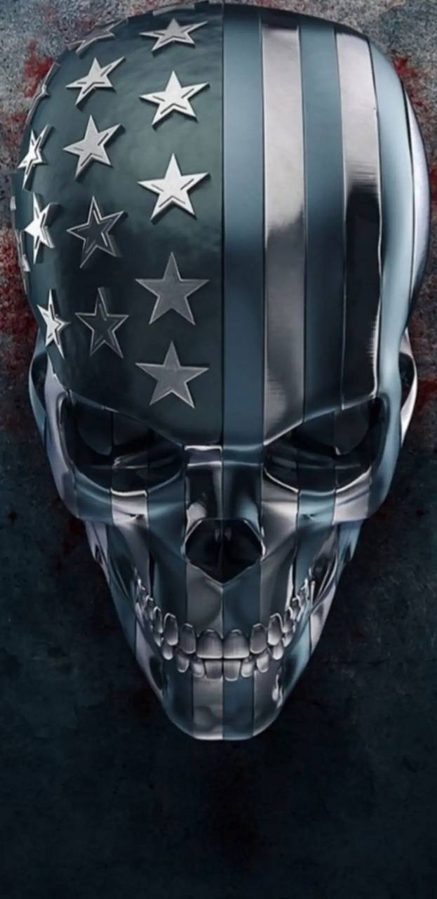 623x1280 American skull wallpaper