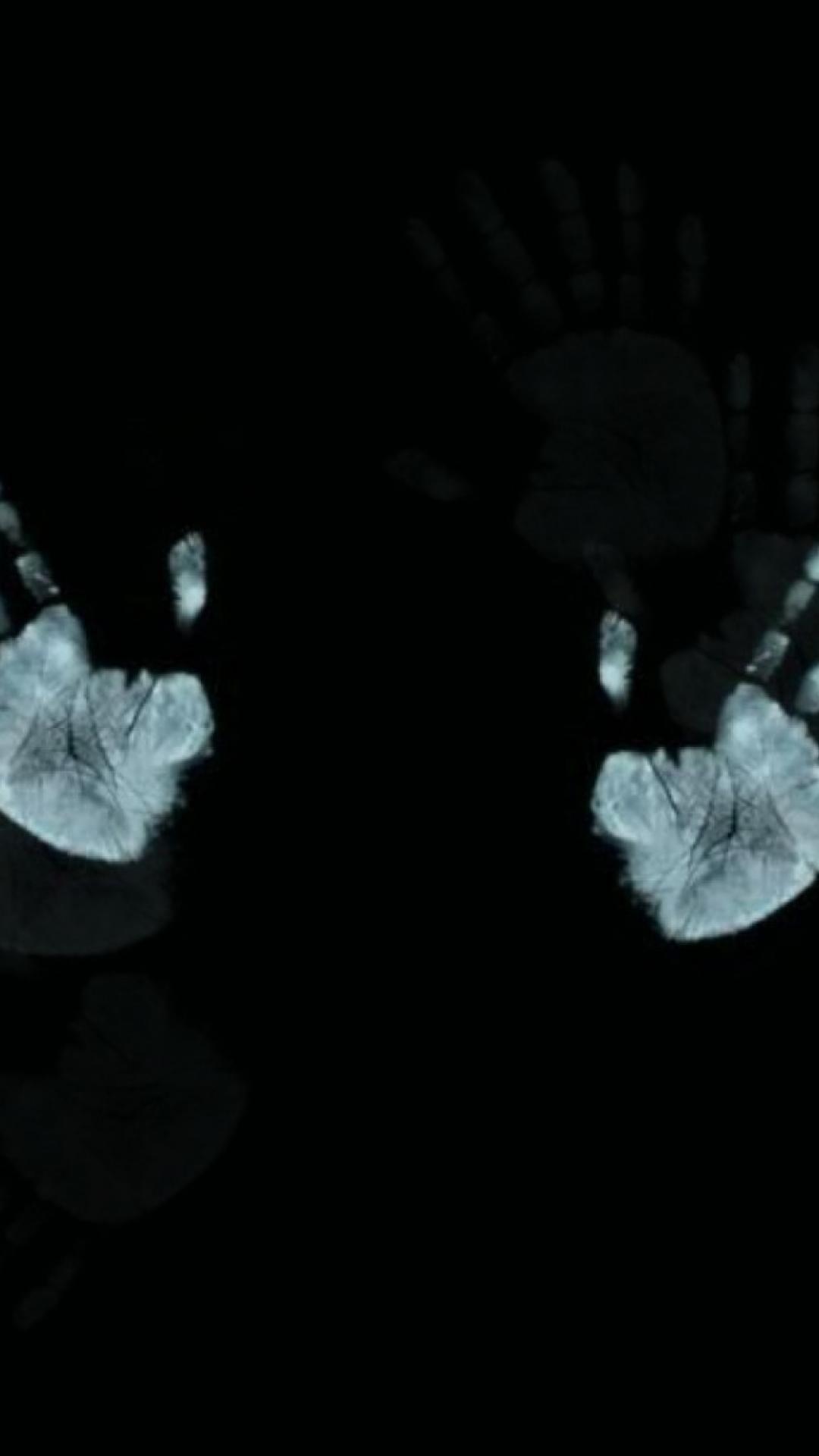 1080x1920 Black hands fringe fingers palm prints wallpaper
