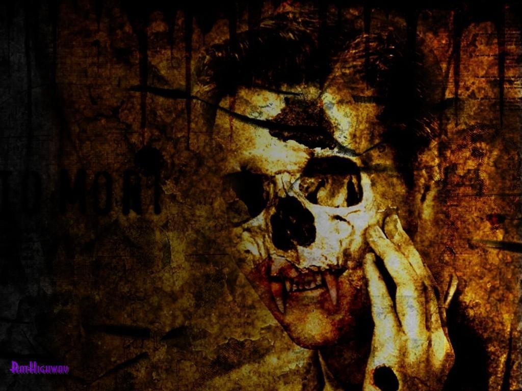 1024x768 Gothic Skulls Wallpaper