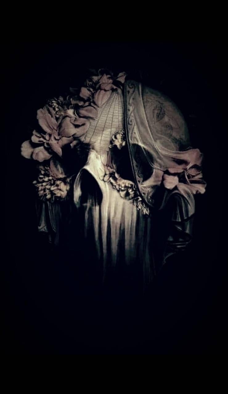 740x1280 Flower Skull wallpaper