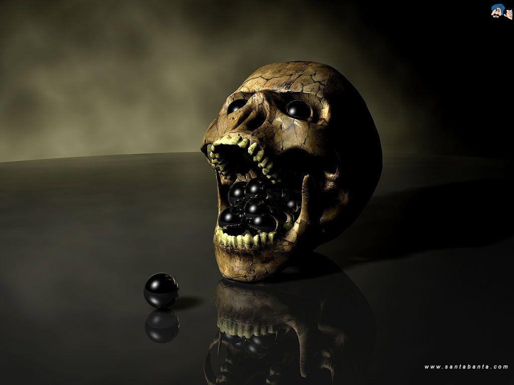 1024x768 3D Skull Character Wallpaper Art Theme Free Download
