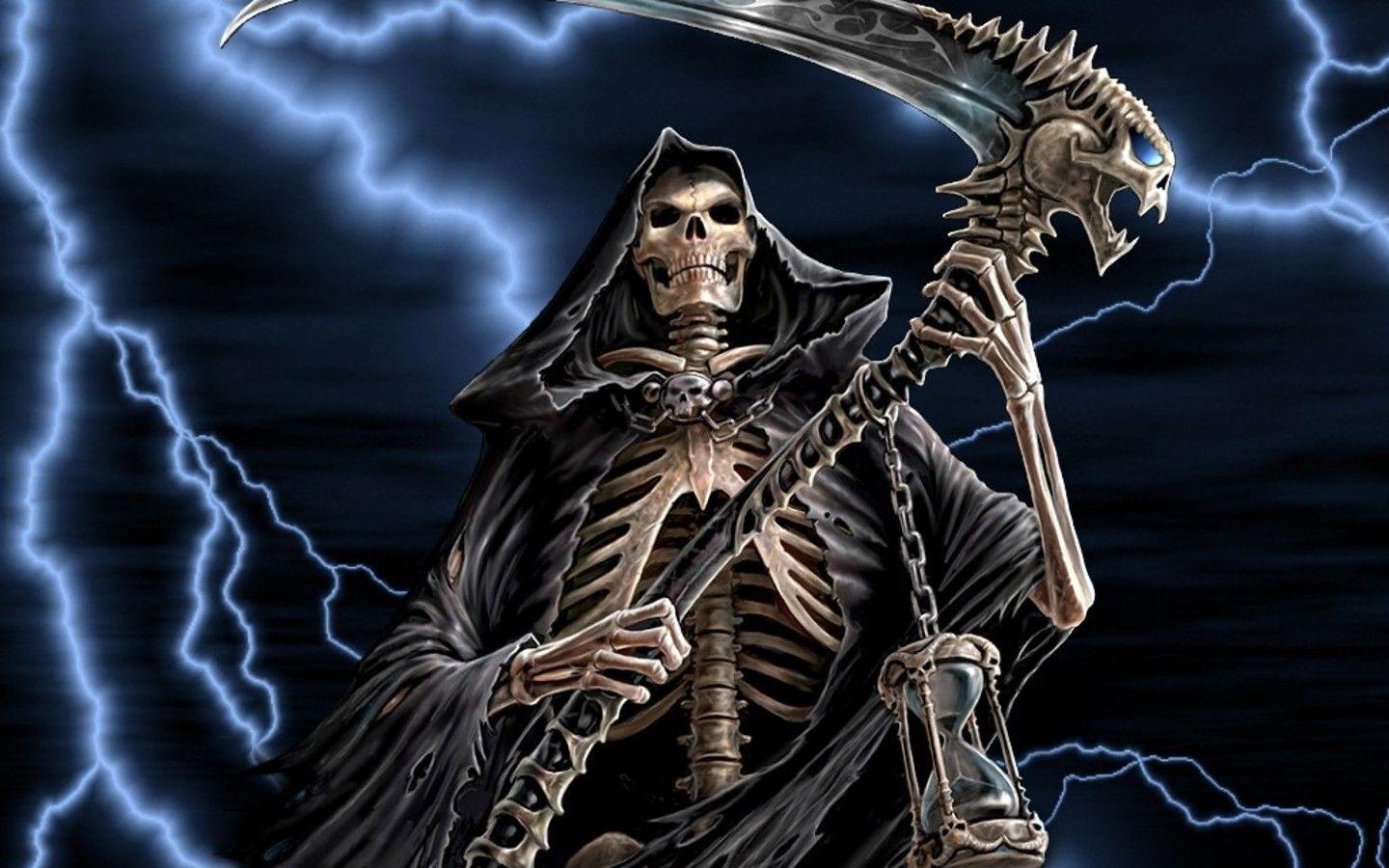 1440x900 Skull Fire Wallpaper