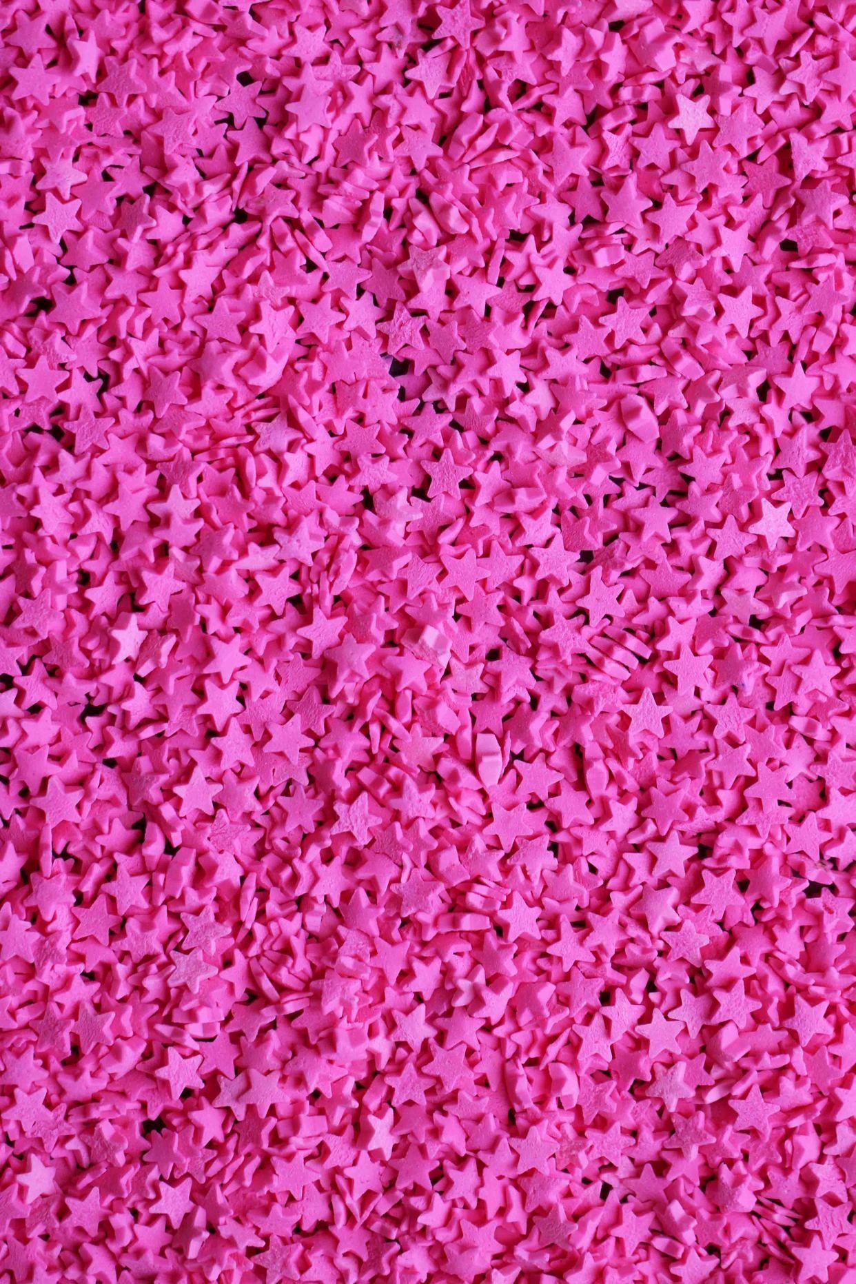 1242x1863 HOT PINK STAR CONFETTI (VEGAN) - FANCY SPRINKLES.  Nền màu hồng nóng