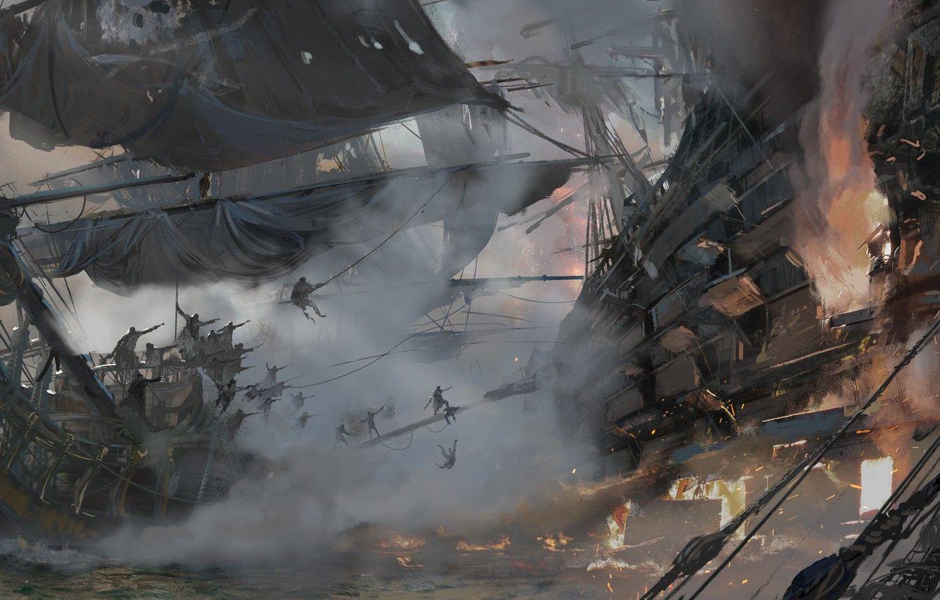 1332x850 Wallpaper game, pirate, war, fight, pirate ship, ship, kaizoku