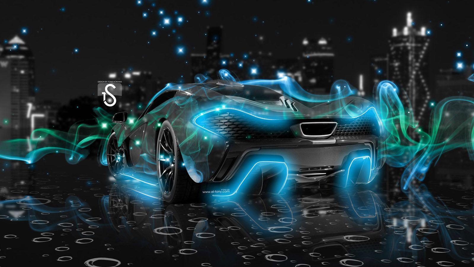 1600x900 McLaren P1 Blue Lights