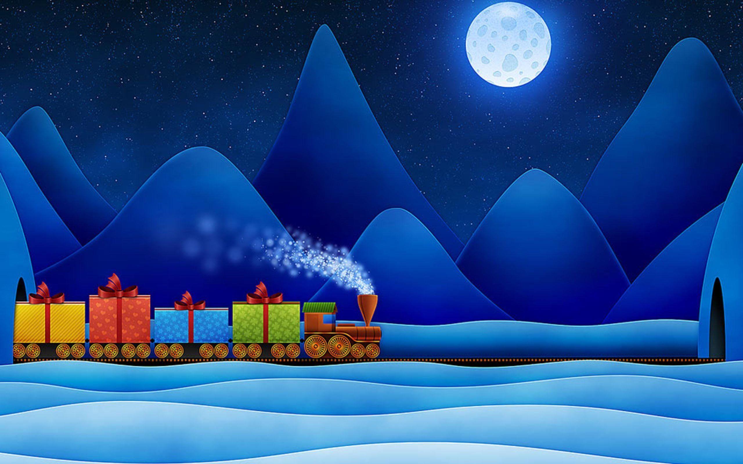 2560x1600 image of Christmas Winter Moon Gifts - #FAN