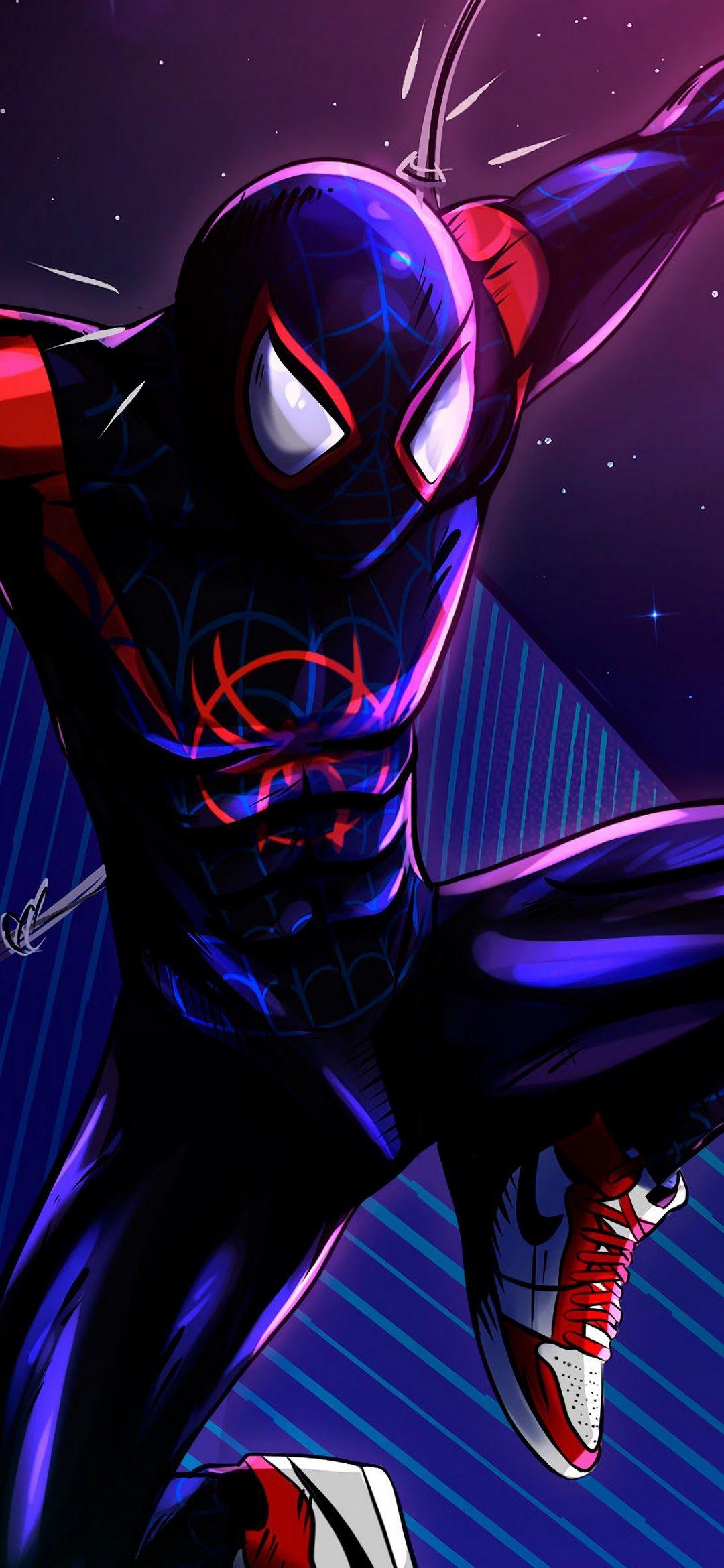 1080x2340 Miles Morales Spider Man: Into The Spider Verse 4K Wallpaper