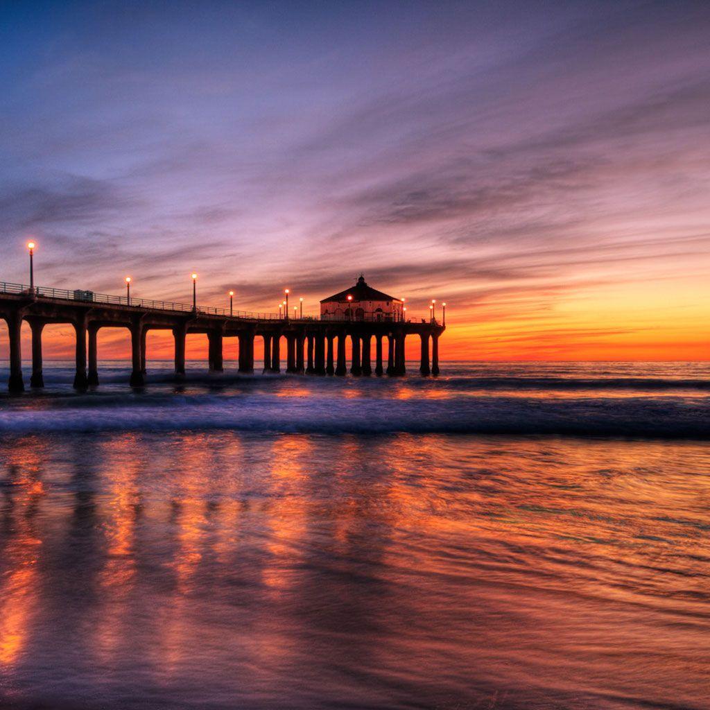 1024x1024 Beach Sunset Wallpaper