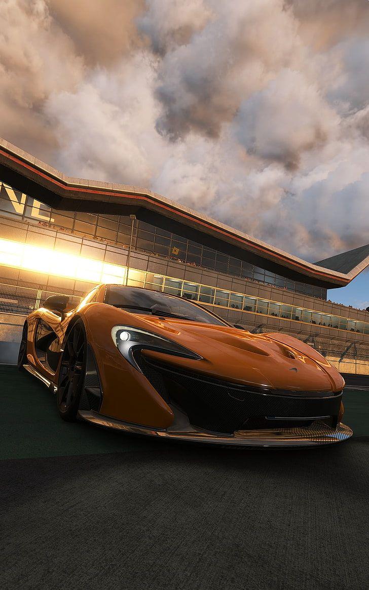 728x1165 HD wallpaper: brown sports car, Project cars, video games, McLaren