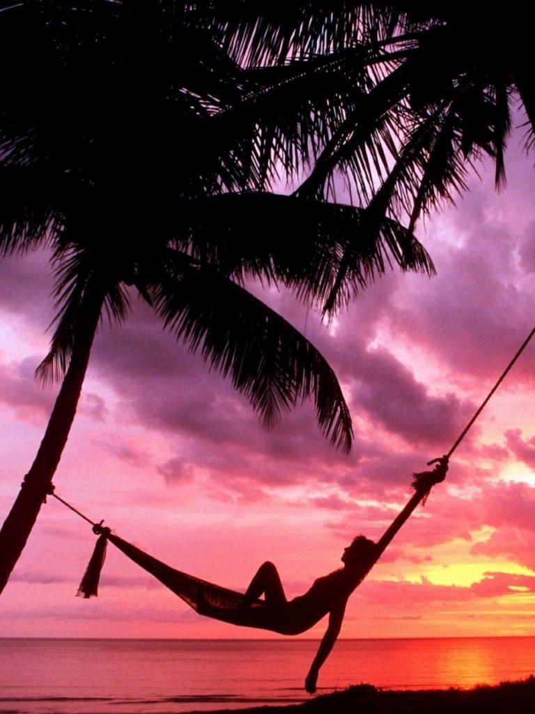 768x1024 Free download 768x1024 Sunset Beach Hammock Chillout iPad