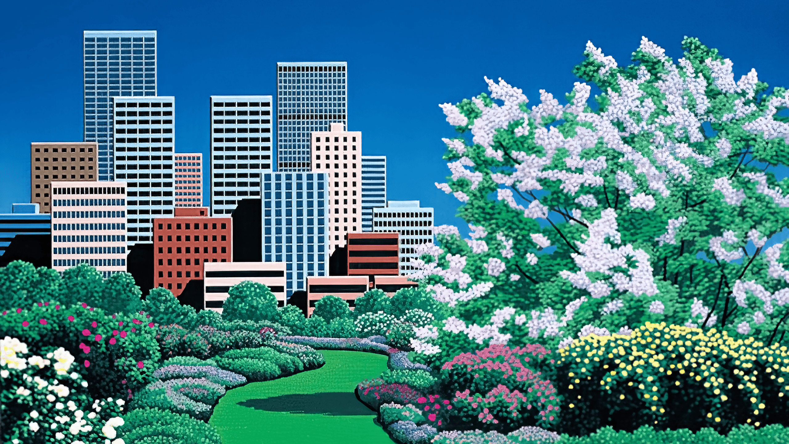Dreamy Moon Nights  Pixel city Anime city Anime wallpaper