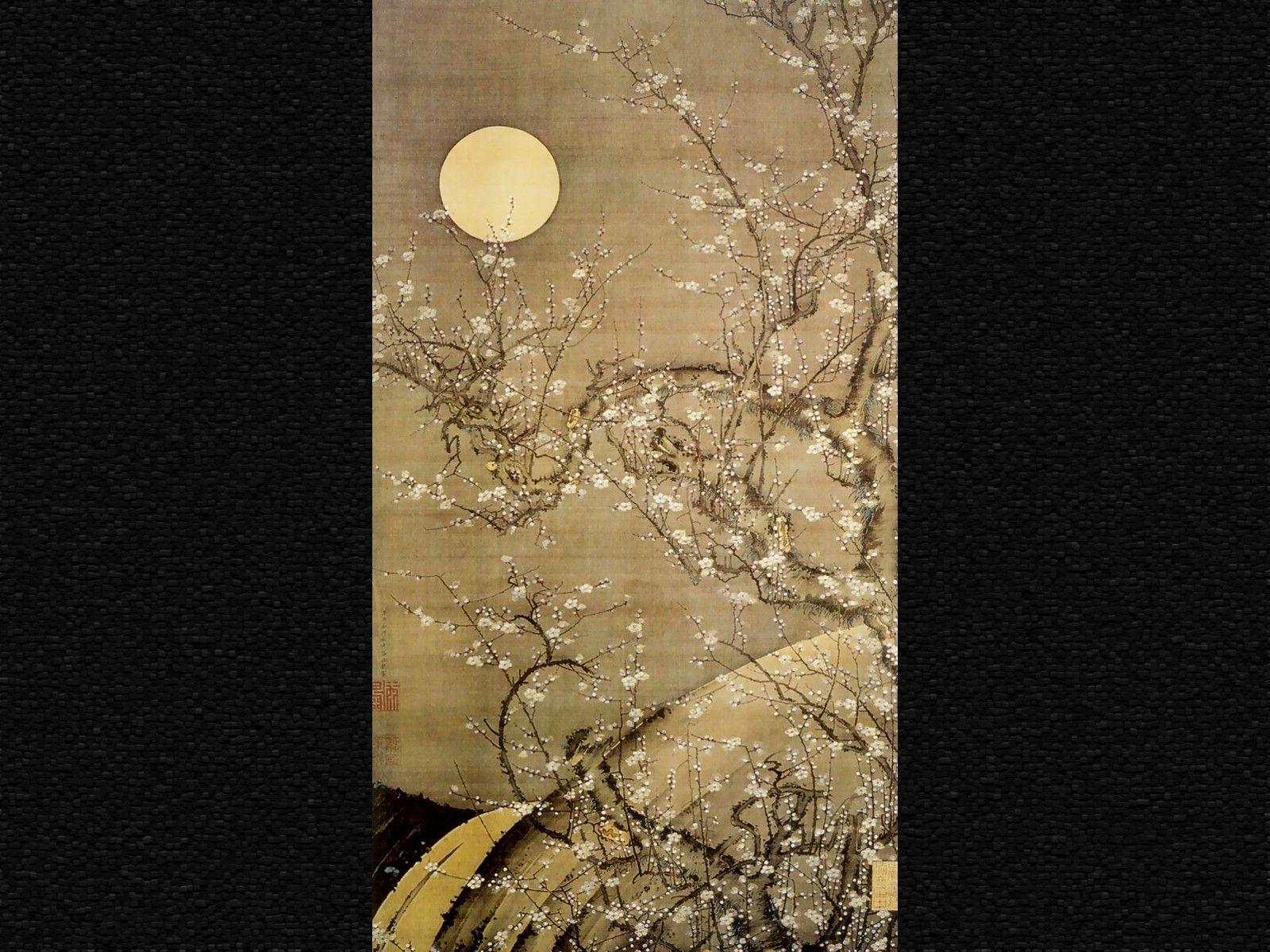 1600x1200 Flowers: Japanese Paintings Art Asian Chinese Flower Wallpaper