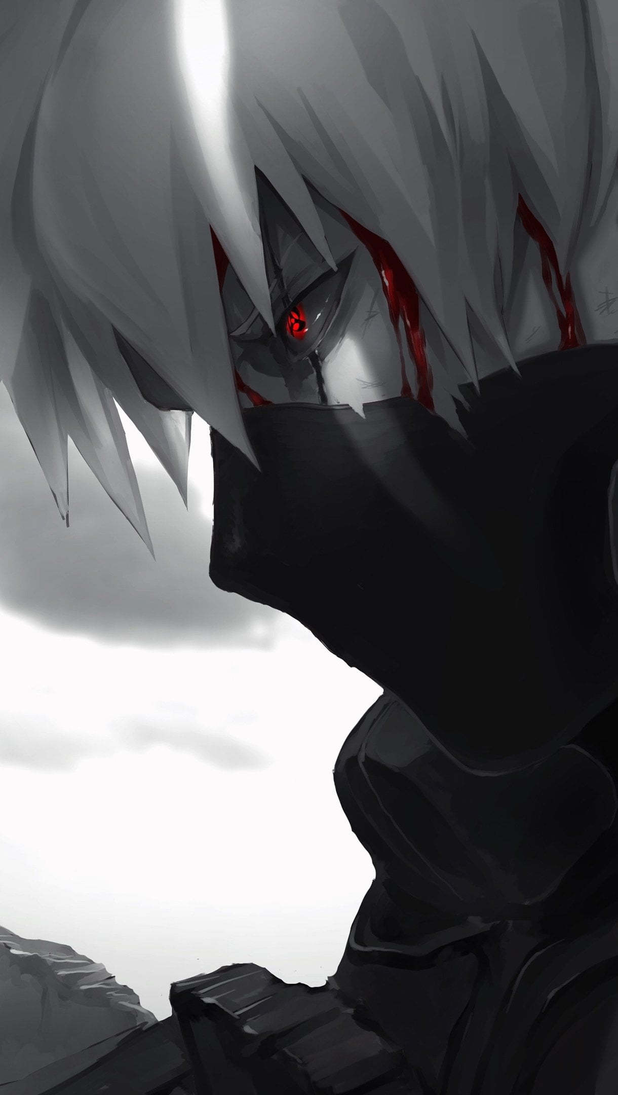 1220x2160 Kakashi Hatake from Naruto Anime Wallpaper 4k for iPhone and Mobile Phone