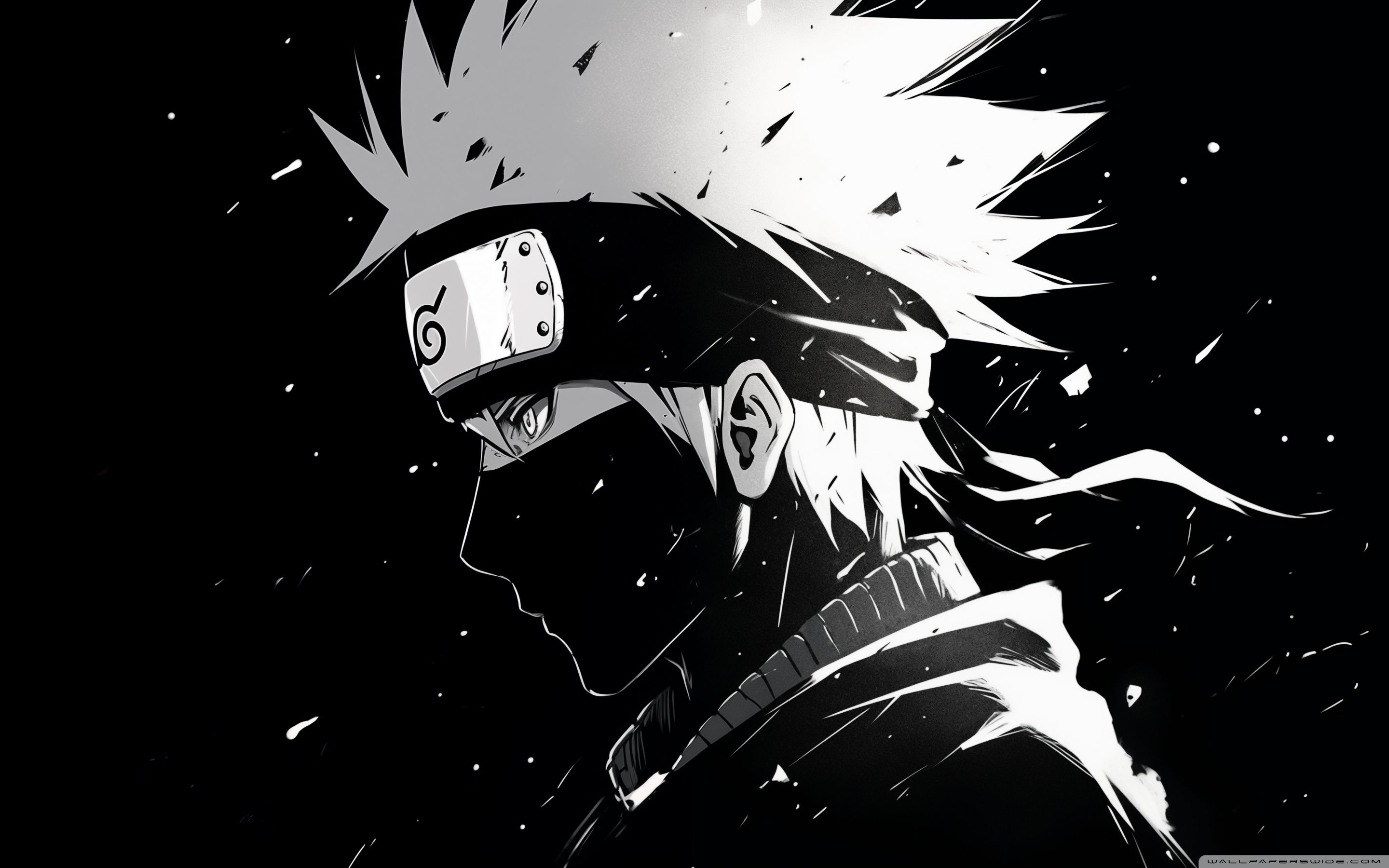 2880x1800 Kakashi Hatake face, Black and White 4K UHD Wallpaper for UltraHD Desktop and TV : Widescreen and UltraWide Display : Dual Monitor : Smartphone and Tablet Devices