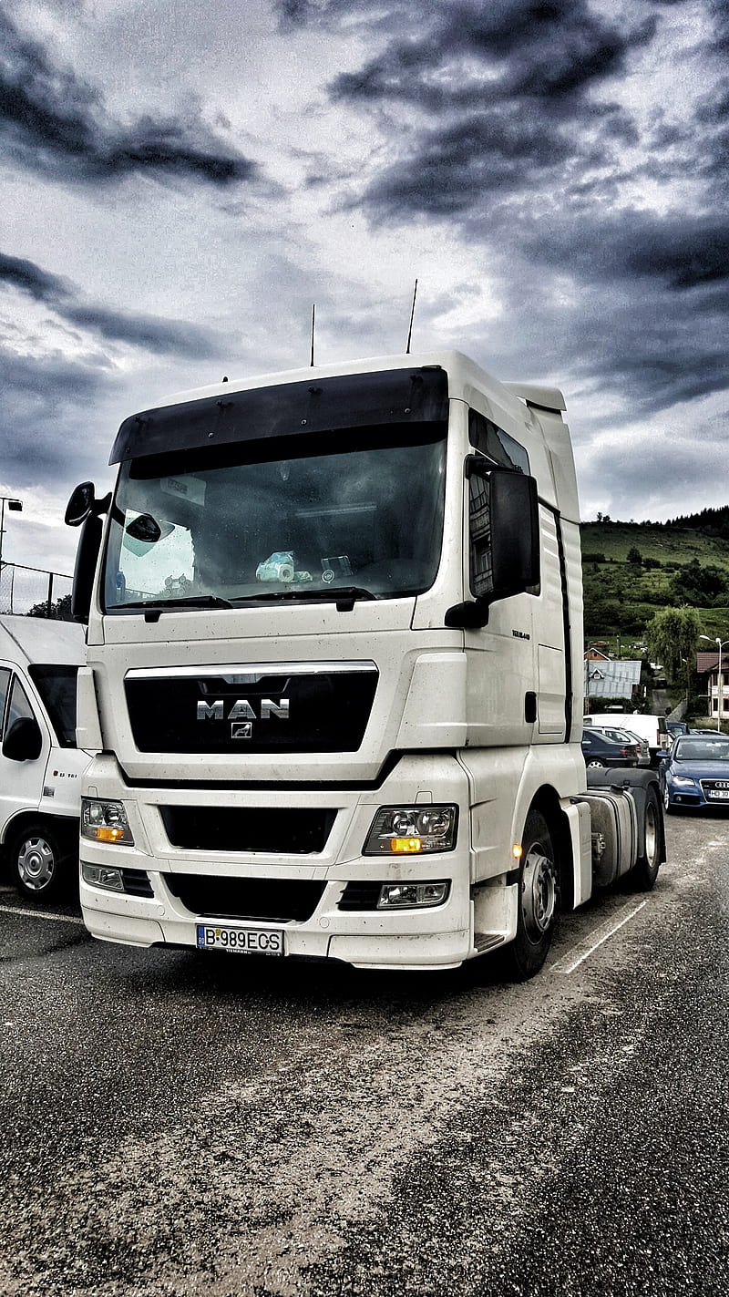 800x1423 Man truck, truck, man, white, nature, HD phone wallpaper