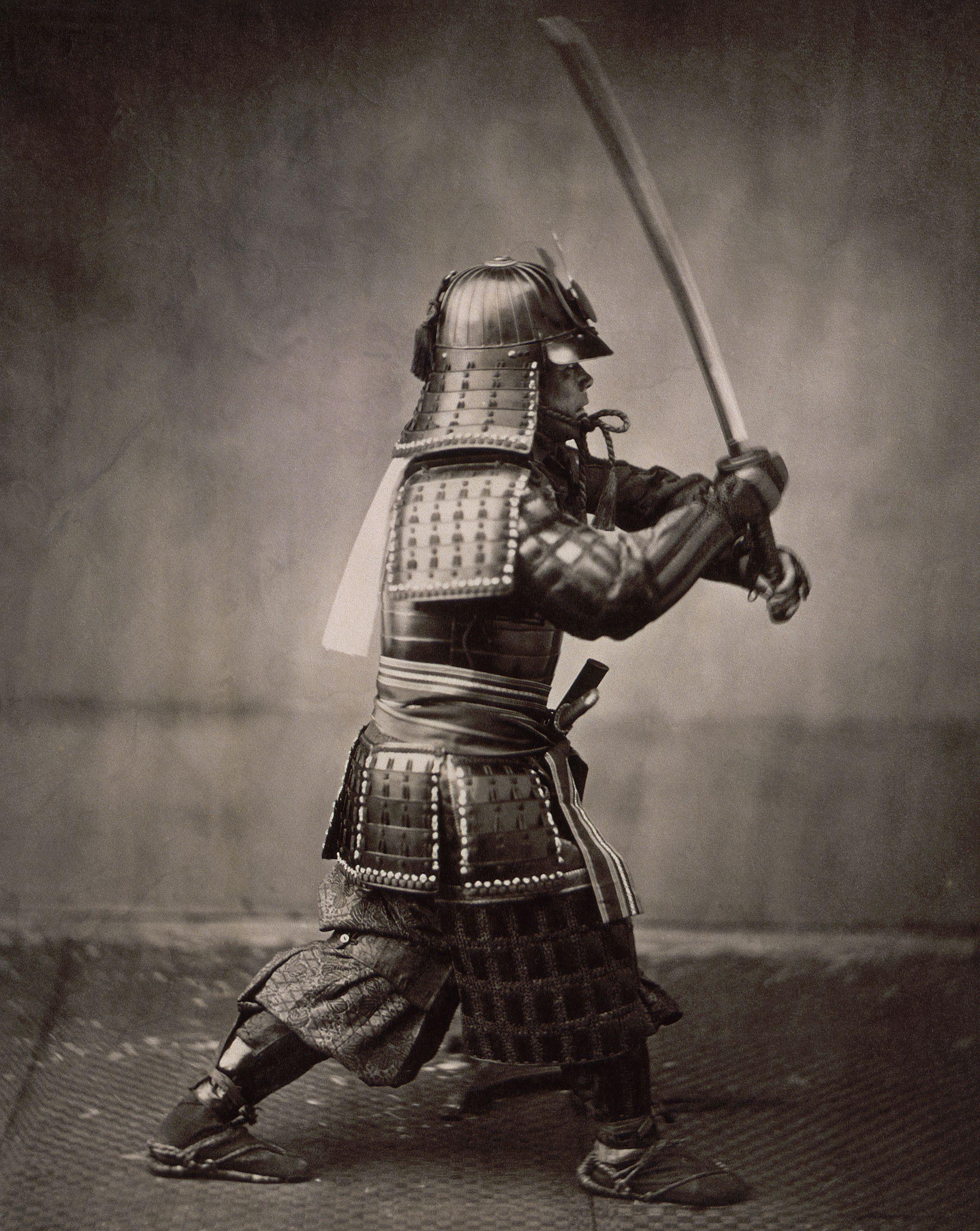 2117x2656 Samurai Brandishing Sword By Felice Beato And Bushido