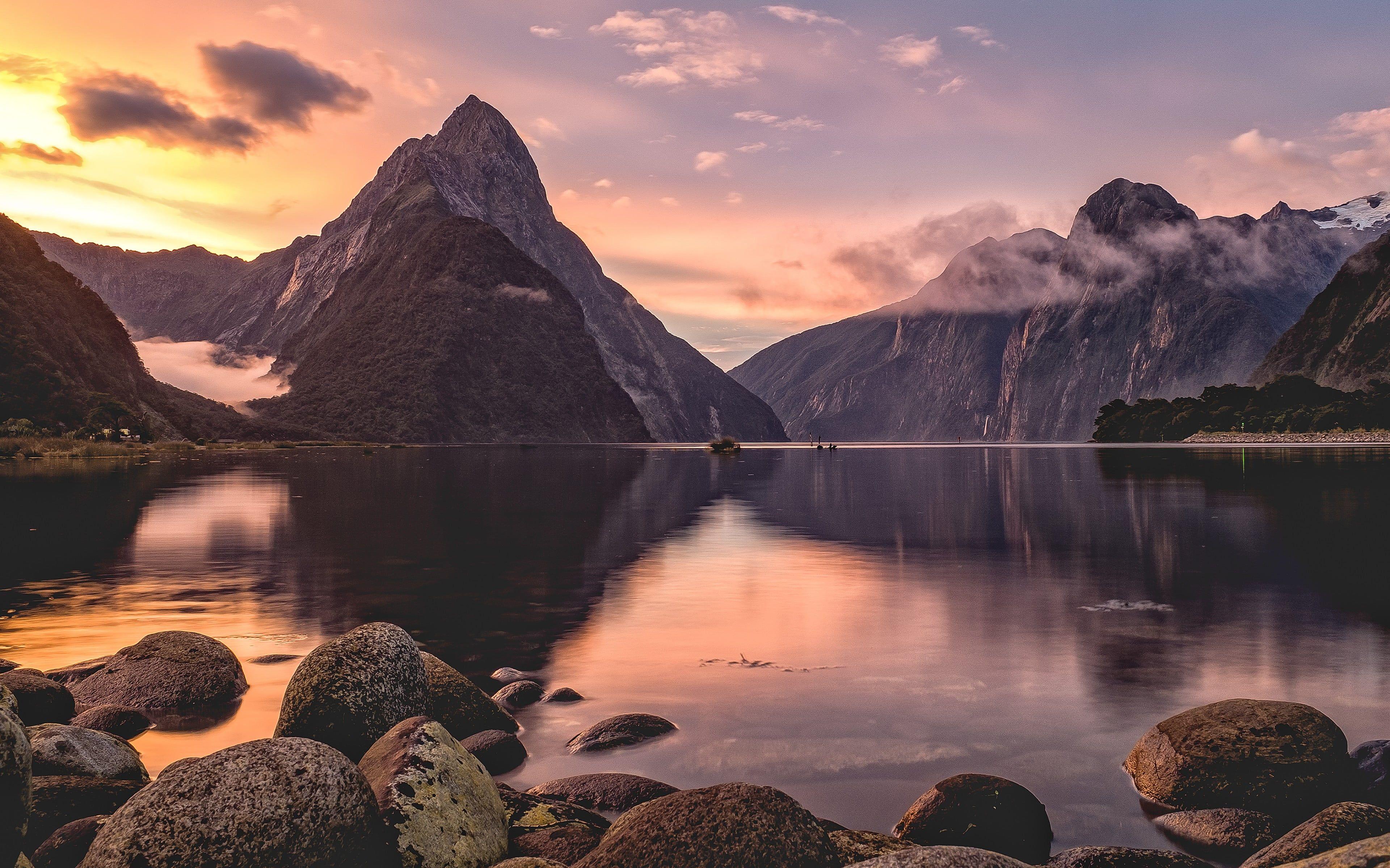 3840x2400 Landscape photo of river and mountain, landscape, mountains, lake