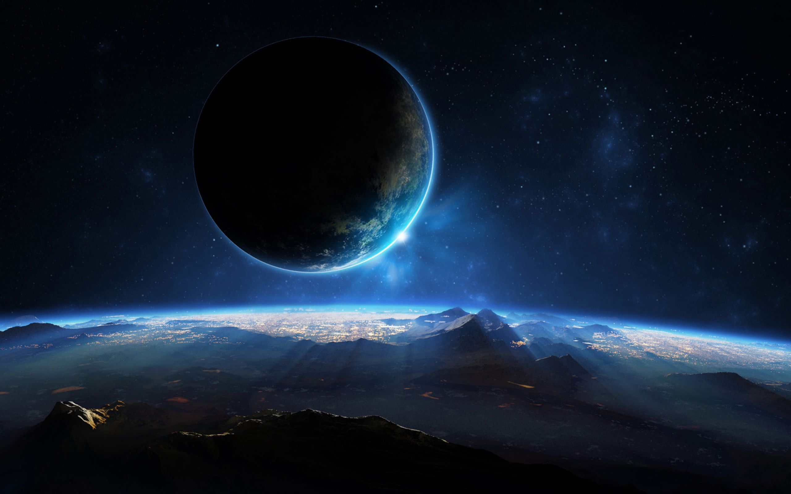 2560x1600 Wallpaper space, landscape, view, planet, sci fi for mobile and desktop, section космос, resolution 2560x1600